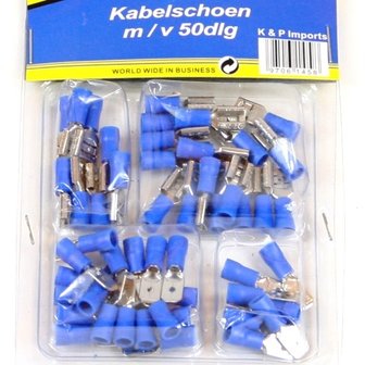 Kabelschoen 50 delig blauw man/vrouw 