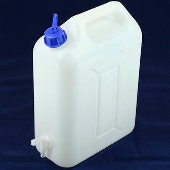 Jerrycan 10 liter plastic wit met kraan