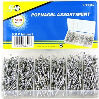 Popnagels, assortiment 500 delig