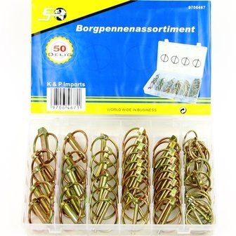 Borgpennen, assortiment 50 delig