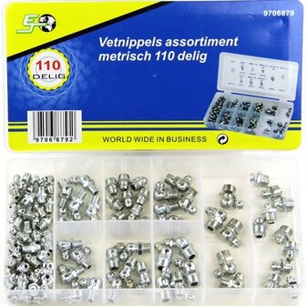 Vetnippels METRISCH, assortiment 110 delig