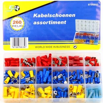 Kabelschoenen, assortiment 260 delig