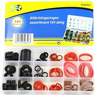 Afdichtingsringen, assortiment 141 delig