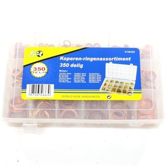 Koperen ringen, assortiment 350 delig