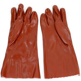 Handschoenen PVC rood 35 cm.