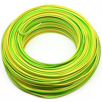VD draad 1,5 mm&sup2; geel/groen, rol 100 meter
