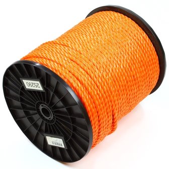 Touw 8 mm oranje, per meter bestellen