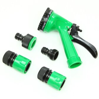 Waterpistool/broes 5 standen set 4 delig