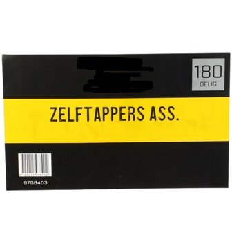 Assortiment zelftappers 180 delig