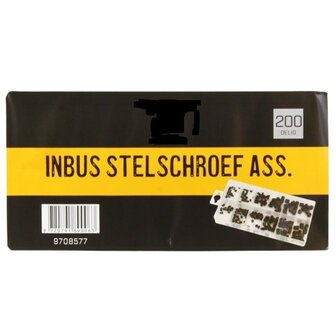 Assortiment inbus stelschroeven 200 delig