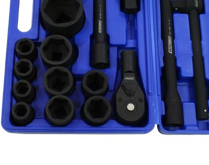 Doppendoos impact 3/4" en 1" - 26 delig metrisch