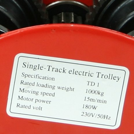 Loopkat takel electrisch 220 volt - 1 ton