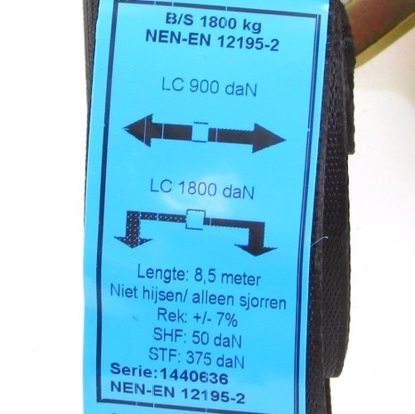 Lierband 50 mm, lengte 8½ meter