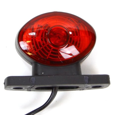 Breedtelamp rood/wit halfrond LED