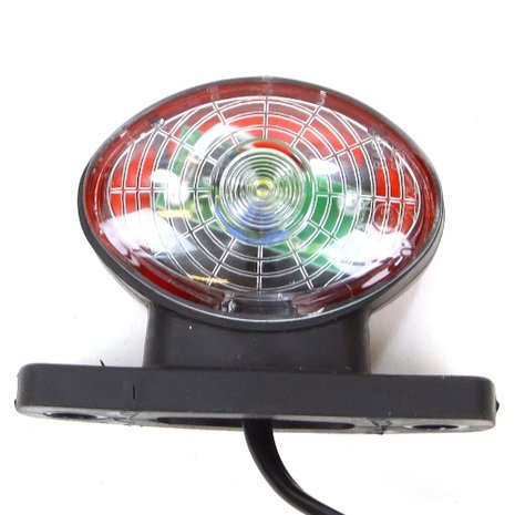 Breedtelamp rood/wit halfrond LED