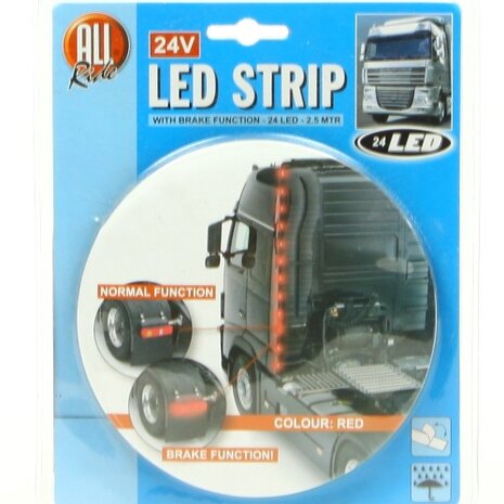 LED strip 2½ meter 24 leds rood 24 volt