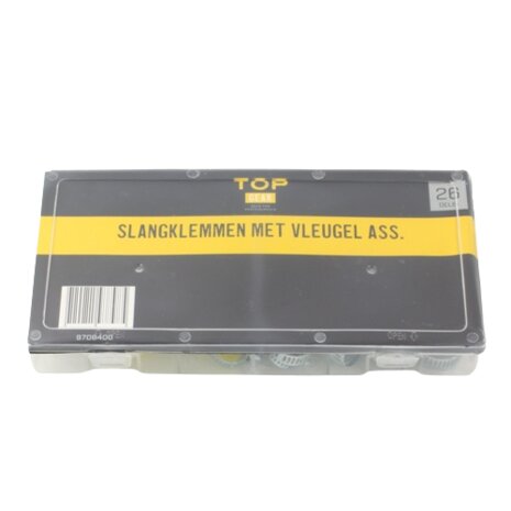 Assortiment slangklemmen met vleugelschroef