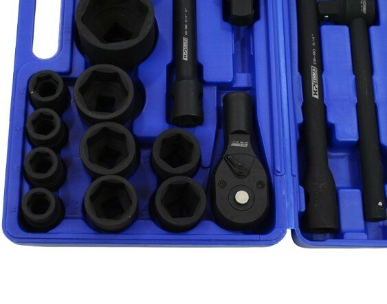 Doppendoos impact 3/4" en 1" - 26 delig metrisch