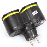 Verdeelstekker-2-weg-geaard-zwart